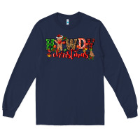 Navy howdy christmas gingerman bread with cowboy Long Sleeve Tee - CowGirlArtShop