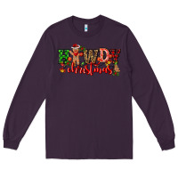 Plum howdy christmas gingerman bread with cowboy Long Sleeve Tee - CowGirlArtShop