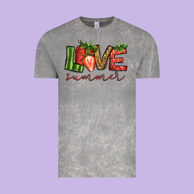 Love Summer Strawberry Vintage Tee Designed By Jasminsmagicworld