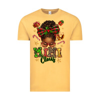 Vintage Mustard mimi claus afro messy bun Vintage Tee - texasbilliewilder