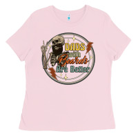 Bubblegum Pink dads with beards are better Ladies Tee - Artiststas