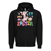 Black My 1st Easter Zipper Hoodie - CowhideDigitalArt