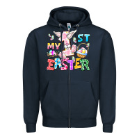 Navy My 1st Easter Zipper Hoodie - CowhideDigitalArt
