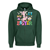 Sports Green My 1st Easter Zipper Hoodie - CowhideDigitalArt
