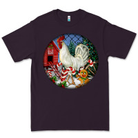 Plum leghorn rooster christmas ornament Premium Tee - LillyAllenDesigns