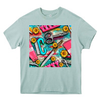 Arona nail art tools and hand cream with serape and turquoise glitter seamle Heavy Core Tee - BundleAndBundleShop