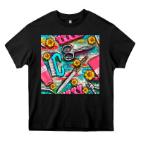 Black nail art tools and hand cream with serape and turquoise glitter seamle Heavy Core Tee - BundleAndBundleShop