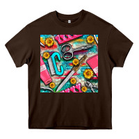 Chocolate Brown nail art tools and hand cream with serape and turquoise glitter seamle Heavy Core Tee - BundleAndBundleShop