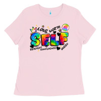 Bubblegum Pink self love tie dye Ladies Tee - Artiststas