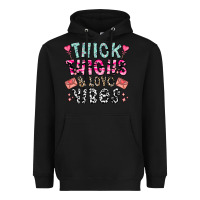 Black Thick Thighs And Love Vibes Heavyweight Hoodie - CowhideDigitalArt