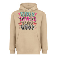 Mushroom Thick Thighs And Love Vibes Heavyweight Hoodie - CowhideDigitalArt