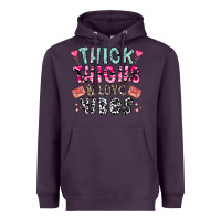 Plum Thick Thighs And Love Vibes Heavyweight Hoodie - CowhideDigitalArt
