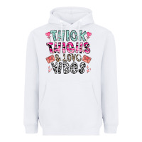 White Thick Thighs And Love Vibes Heavyweight Hoodie - CowhideDigitalArt