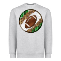 Heather Grey American Football Round Carrings 2 Heavyweight Sweatshirt - BundleAndBundleShop