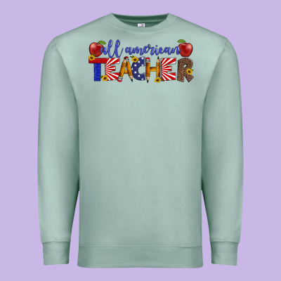 All American Teacher Premium Sweatshirt Designed By Artiststas