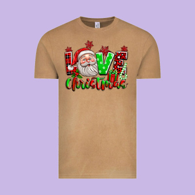 Love Christmas Santa Vintage Tee Designed By Texasbilliewilder