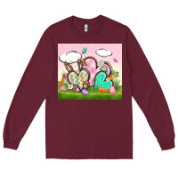 Burgundy easter Long Sleeve Tee - CowGirlArtShop