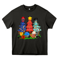 Asphalt Christmas With Ice Hockey Trees Heavy Core Tee - BundleAndBundleShop