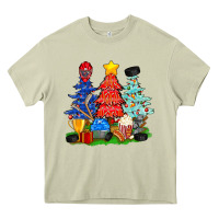 Mossy Christmas With Ice Hockey Trees Heavy Core Tee - BundleAndBundleShop