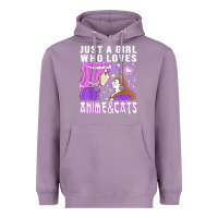 Lavender anime cat anime stuff Heavyweight Hoodie - lanVoArt