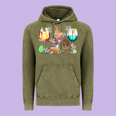 Easter Wine Glasses Easter Day Vintage Hoodie Designed By Howdyjamesfarm