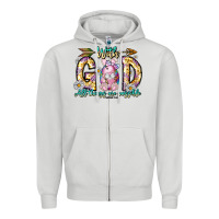 Dove Grey With God All Things Are Possible Easter Day Zipper Hoodie - CowhideDigitalArt