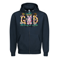 Navy With God All Things Are Possible Easter Day Zipper Hoodie - CowhideDigitalArt