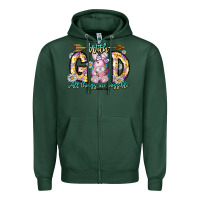 Sports Green With God All Things Are Possible Easter Day Zipper Hoodie - CowhideDigitalArt