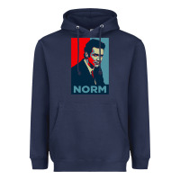 Navy norm macdonald political poster Heavyweight Hoodie - lanVoArt