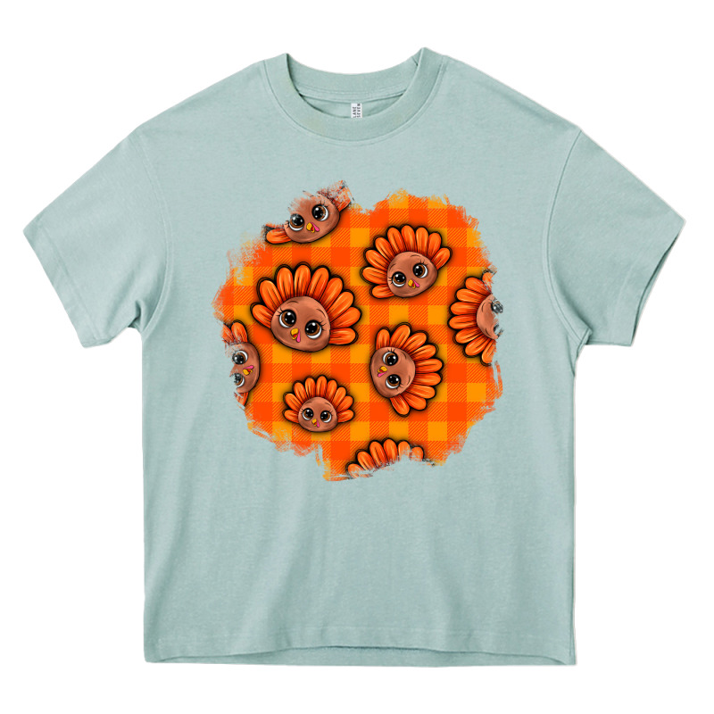 Thanksgiving Turkey With Tartan Patch Heavy Core Tee by BundleAndBundleShop | Teevron