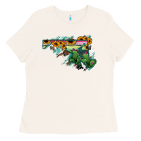 Bone Maryland Map Sunflower Cactus Serape Ladies Tee - RanaPortraitStore