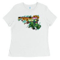 White Maryland Map Sunflower Cactus Serape Ladies Tee - RanaPortraitStore