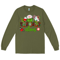 Army Green therapy claus Long Sleeve Tee - CowGirlArtShop