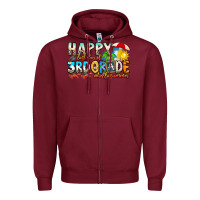 Burgundy name farewell 3rd grade  hello summer Zipper Hoodie - CowhideDigitalArt