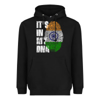 Black IT'S IN MY DNA India Flag Indian Heavyweight Hoodie - lanVoArt