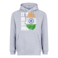 Heather Grey IT'S IN MY DNA India Flag Indian Heavyweight Hoodie - lanVoArt