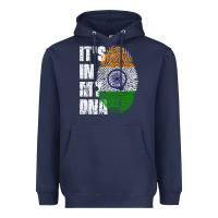 Navy IT'S IN MY DNA India Flag Indian Heavyweight Hoodie - lanVoArt