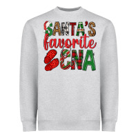 Heather Grey Santa's Favorite Cna Heavyweight Sweatshirt - BundleAndBundleShop