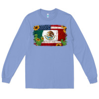 Colony Blue mexican american flag background Long Sleeve Tee - Jasminsmagicworld