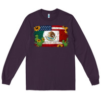 Plum mexican american flag background Long Sleeve Tee - Jasminsmagicworld
