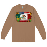 Toasted Coconut mexican american flag background Long Sleeve Tee - Jasminsmagicworld