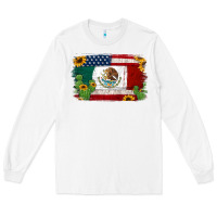 White mexican american flag background Long Sleeve Tee - Jasminsmagicworld