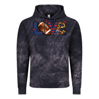 Cloud Black Love Football team color red blue 4th of july Vintage Hoodie - HowdyJamesFarm
