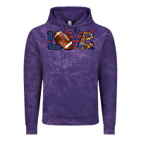 Cloud Purple Love Football team color red blue 4th of july Vintage Hoodie - HowdyJamesFarm