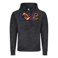 Vintage Black Love Football team color red blue 4th of july Vintage Hoodie - HowdyJamesFarm