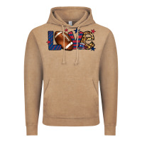 Vintage Coffee Love Football team color red blue 4th of july Vintage Hoodie - HowdyJamesFarm