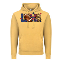 Vintage Mustard Love Football team color red blue 4th of july Vintage Hoodie - HowdyJamesFarm