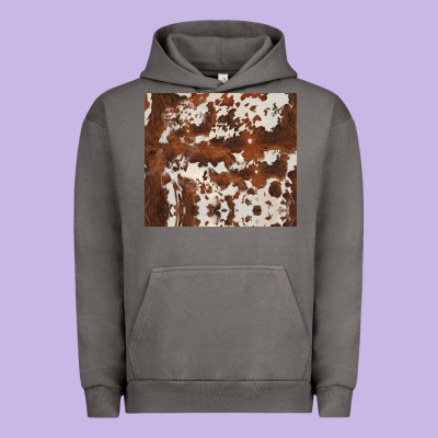Brown Cowhide Urban Hoodie Designed By Barkaloodesign