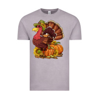 Thanksgiving Turkey With Pumpkin And Sunflower Vintage Tee | Teevron