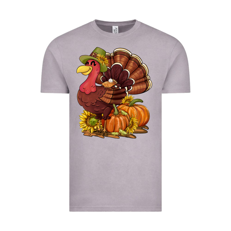 Thanksgiving Turkey With Pumpkin And Sunflower Vintage Tee by NancyCooperArtShop | Teevron